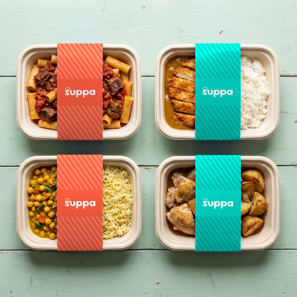 Four sleeved Suppa trays ready for the van